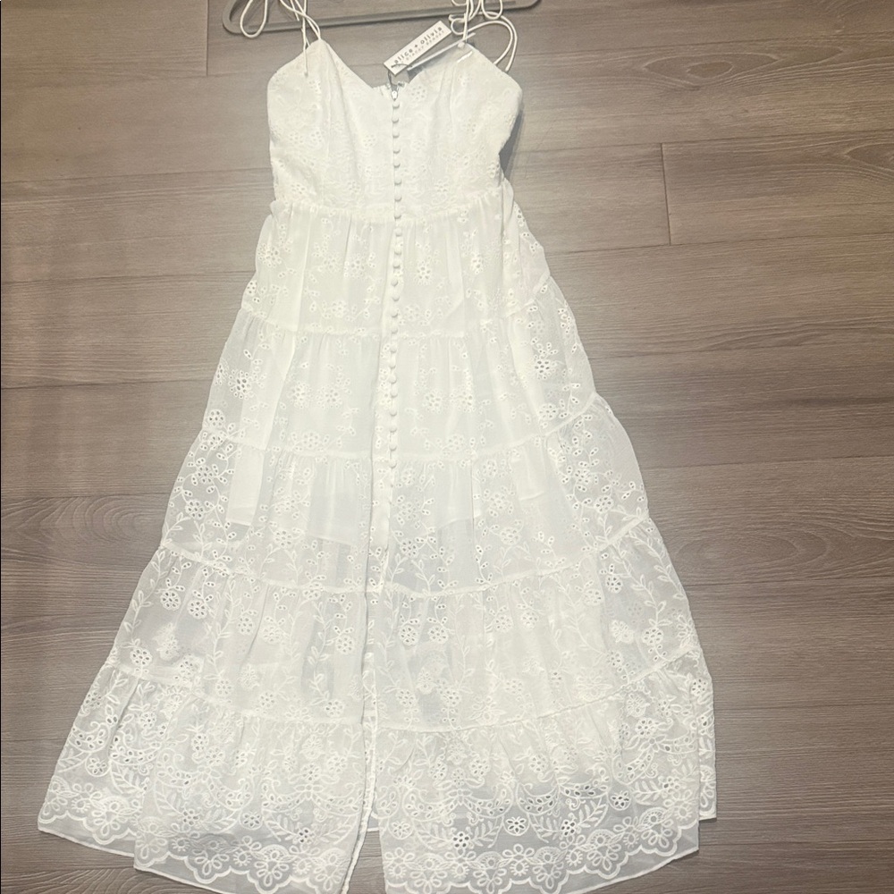 Alice + Olivia White Lace Maxi Dress